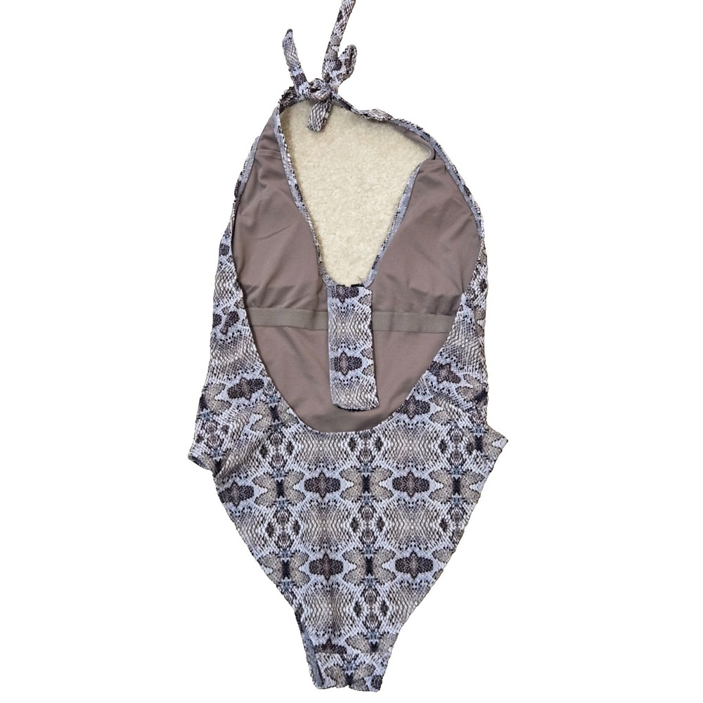 Rachel Rachel Roy Snakeprint 1 Piece Swimsuit Women's XS Boho Grey/Taupe NWT - Picture 5 of 11